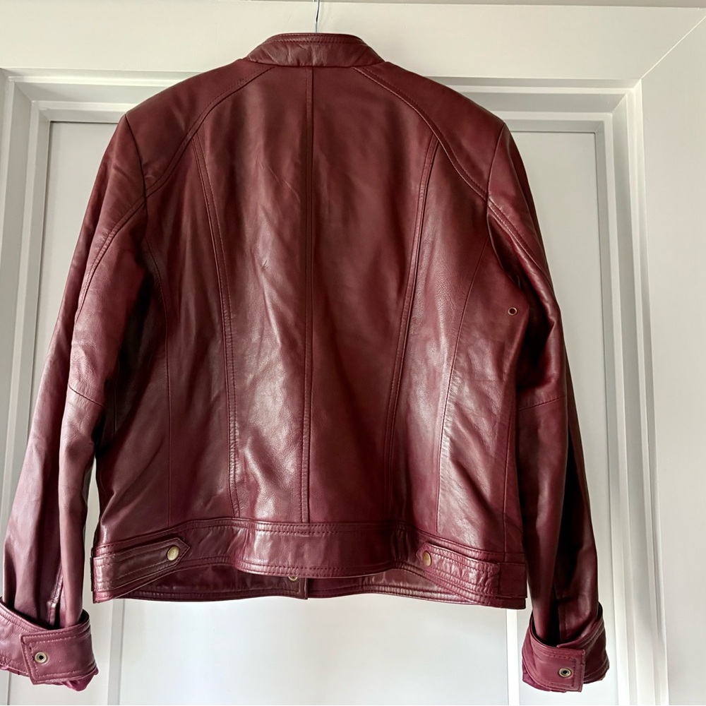 NWOT Women's Whet Blu Oxblood Real Leather Jacket Large - Picture 3 of 9